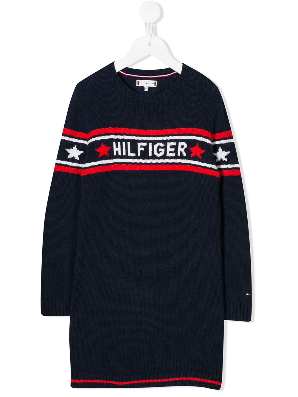 фото Tommy hilfiger junior трикотажное платье вязки интарсия с логотипом