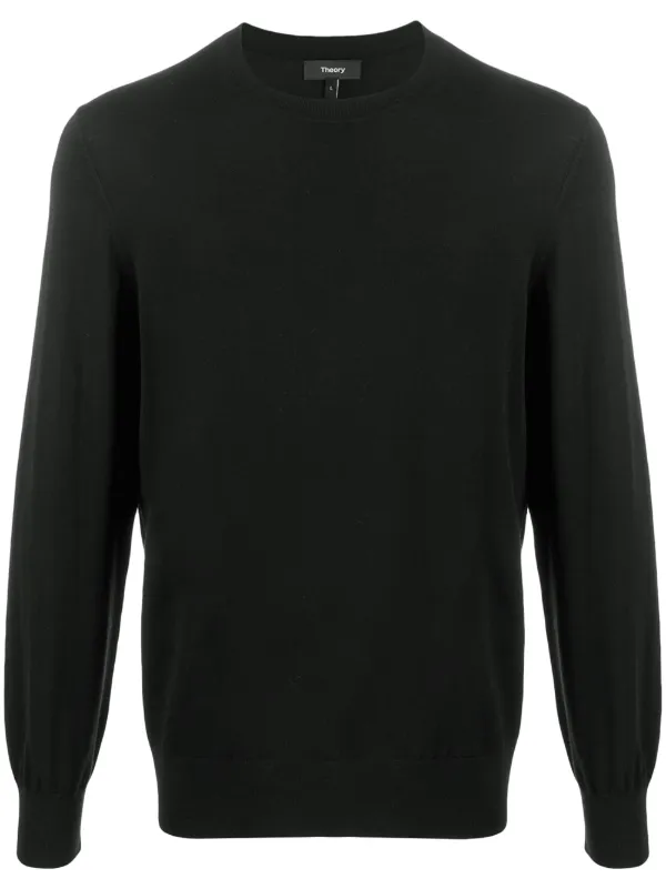 Theory Long Sleeve Knitted Jumper in Black