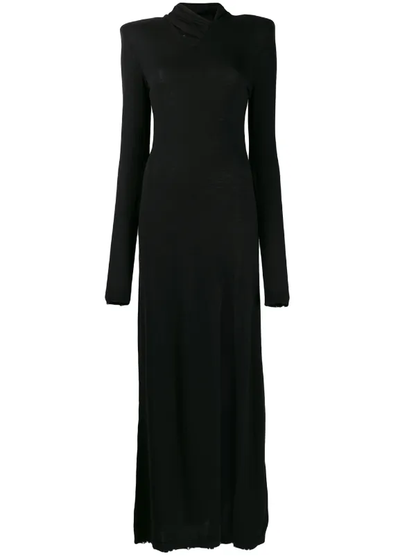 black fitted maxi dress