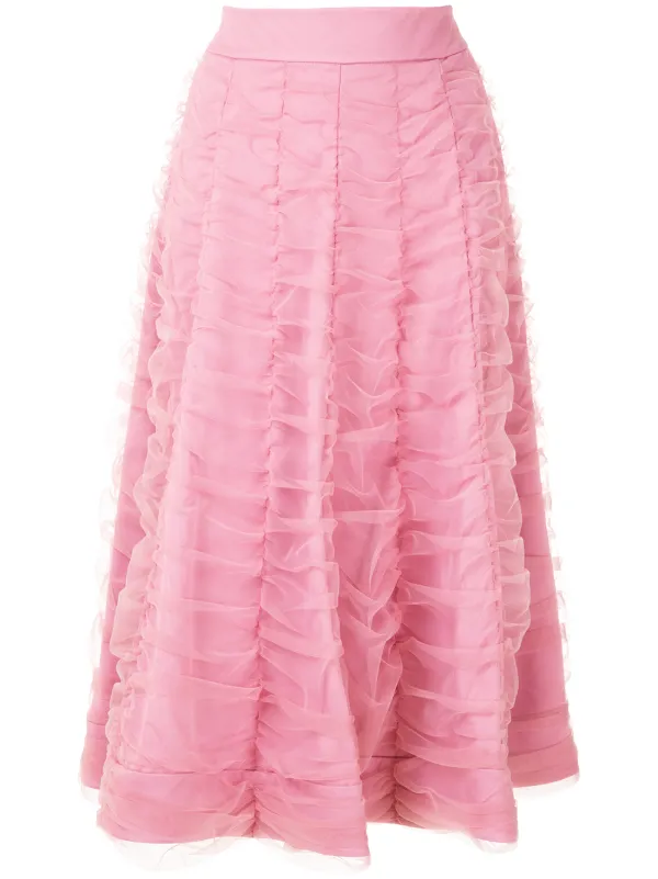 Gloria Coelho Flared Drape Skirt Farfetch Com
