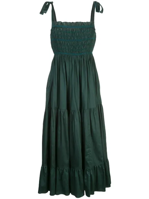 CYNTHIA ROWLEY HAILEY SMOCKED POLISHED DRESS