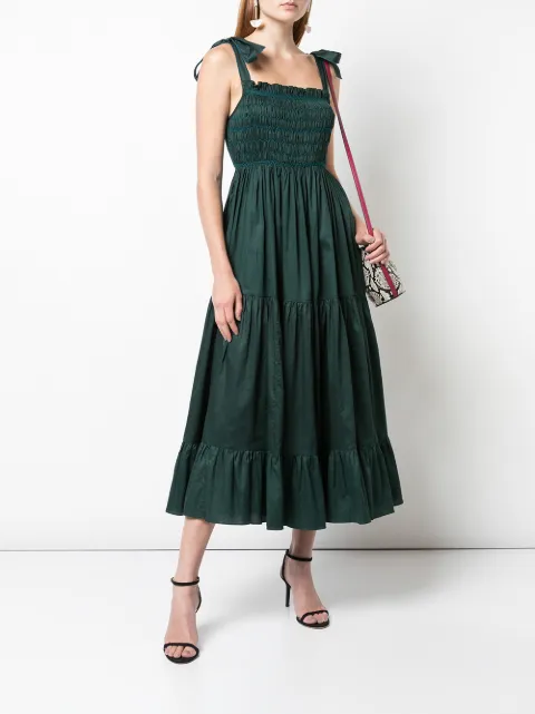CYNTHIA ROWLEY HAILEY SMOCKED POLISHED DRESS