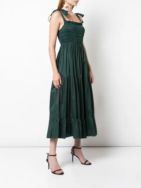 CYNTHIA ROWLEY HAILEY SMOCKED POLISHED DRESS
