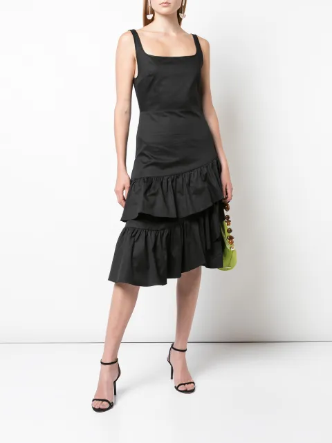 CYNTHIA ROWLEY EVA POLISHED RUFFLE DRESS