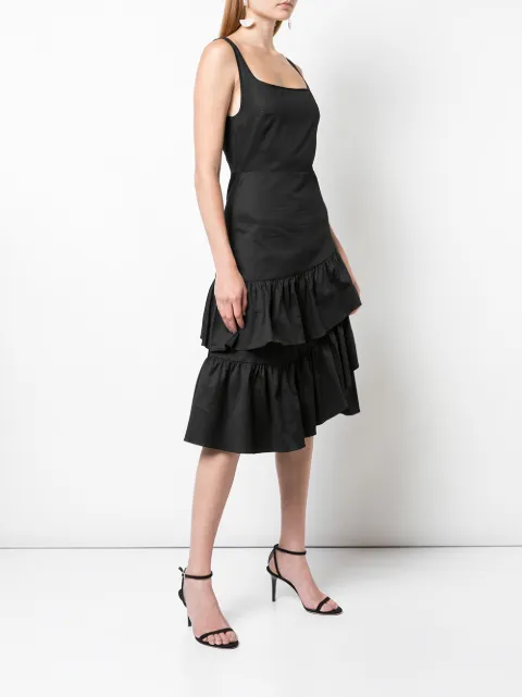 CYNTHIA ROWLEY EVA POLISHED RUFFLE DRESS