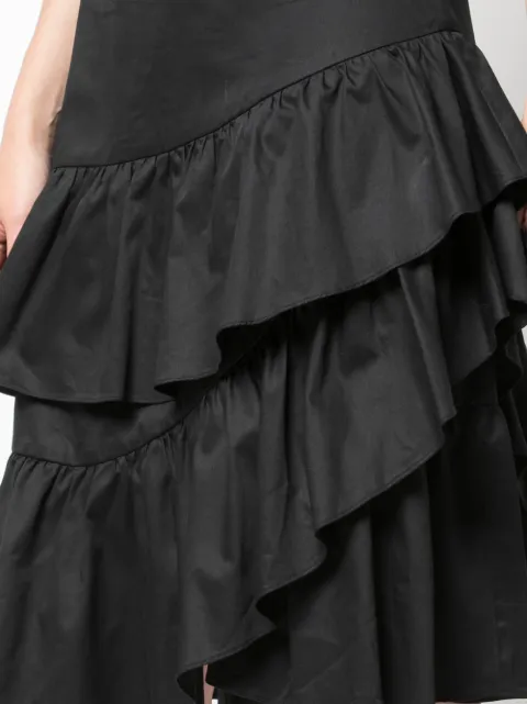 CYNTHIA ROWLEY EVA POLISHED RUFFLE DRESS