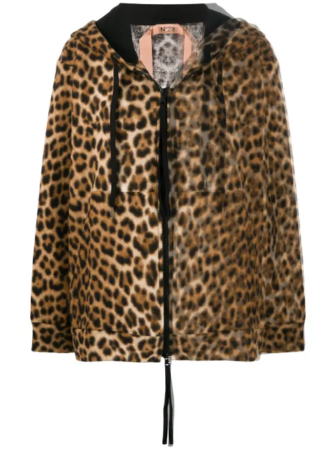 N°21 ANIMAL PRINT HOODED JACKET