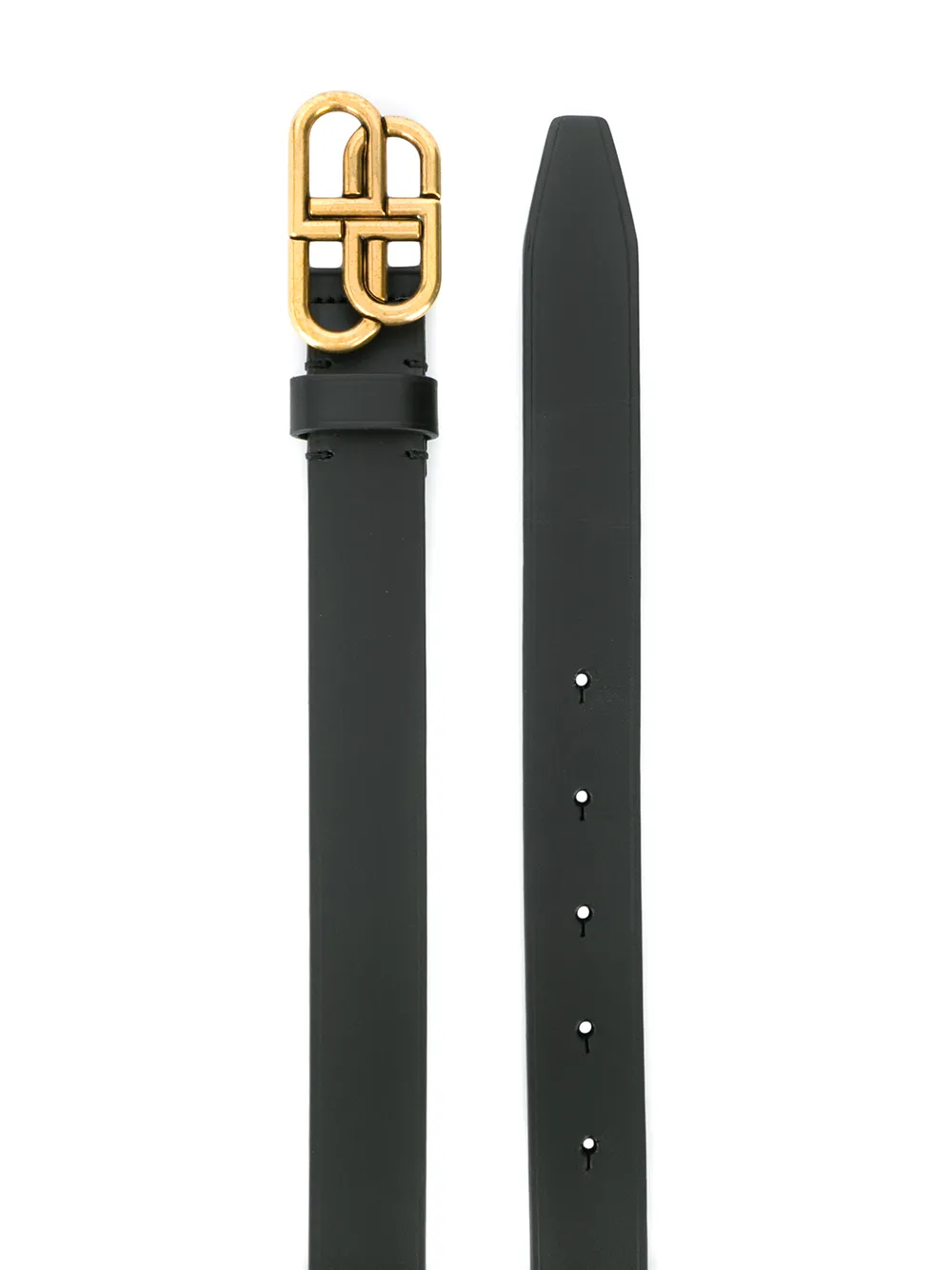 Balenciaga Bb Leather Belt In Black