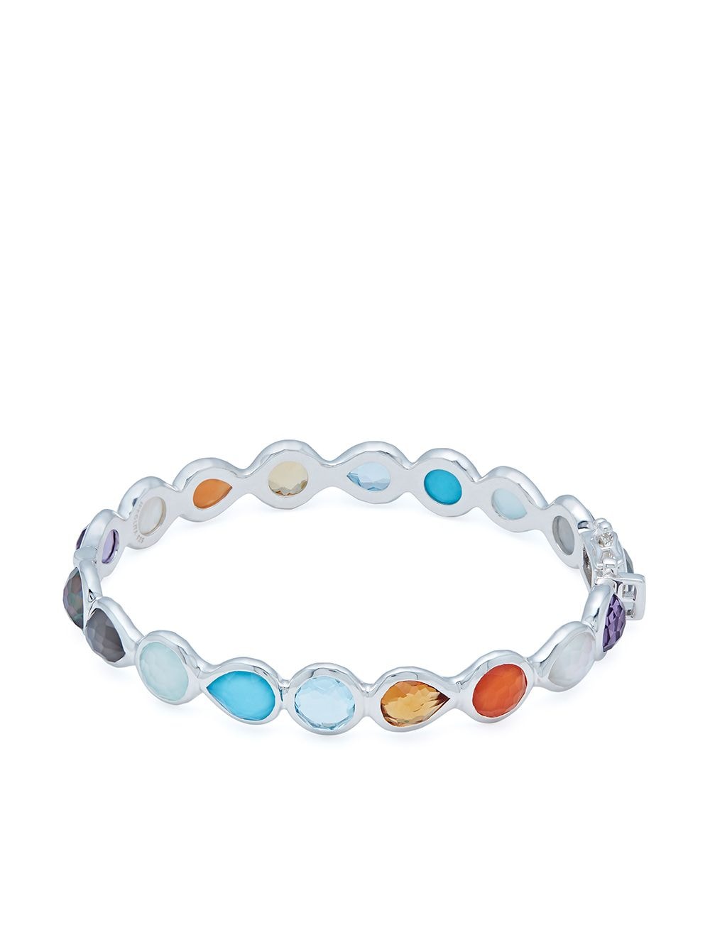 Shop Ippolita Rock Candy All Around Hinged Multi-stone Bangle In Silver