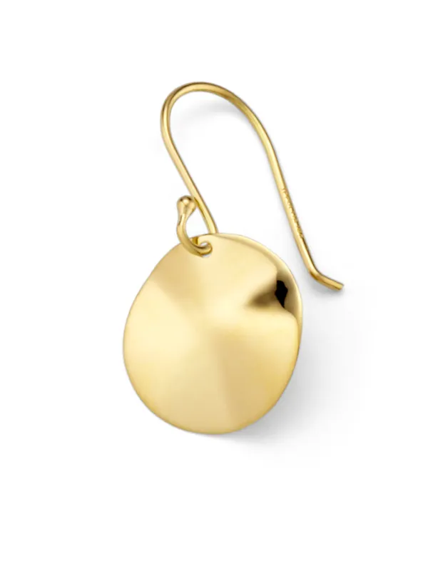 Gold drop deals disc earrings