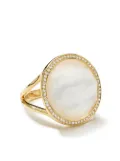 IPPOLITA 18kt yellow gold medium Lollipop diamonds mother-of-pearl and clear quartz ring