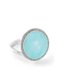 IPPOLITA medium Lollipop diamonds, turquoise and clear quartz ring - Silver