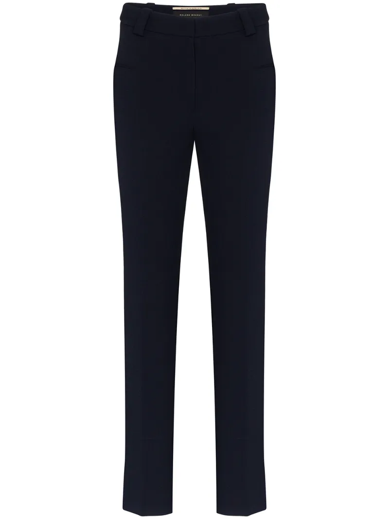 Shop Roland Mouret Slim-fit Tailored Trousers In Blue