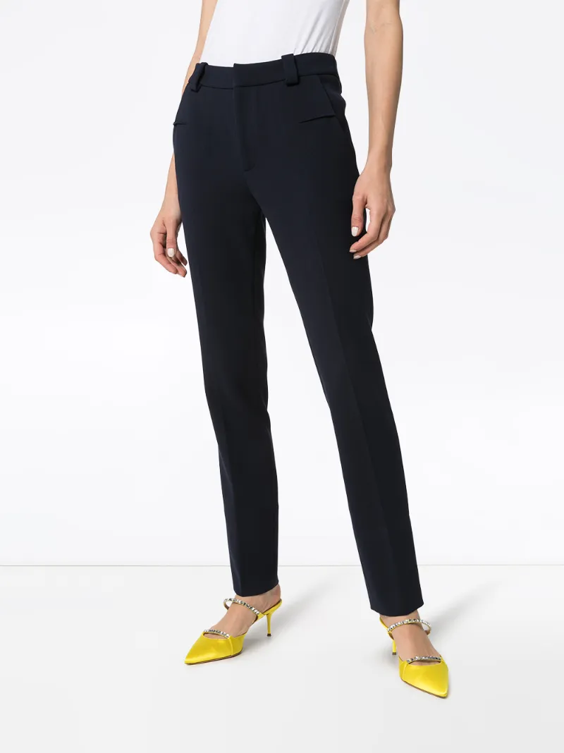 Shop Roland Mouret Slim-fit Tailored Trousers In Blue