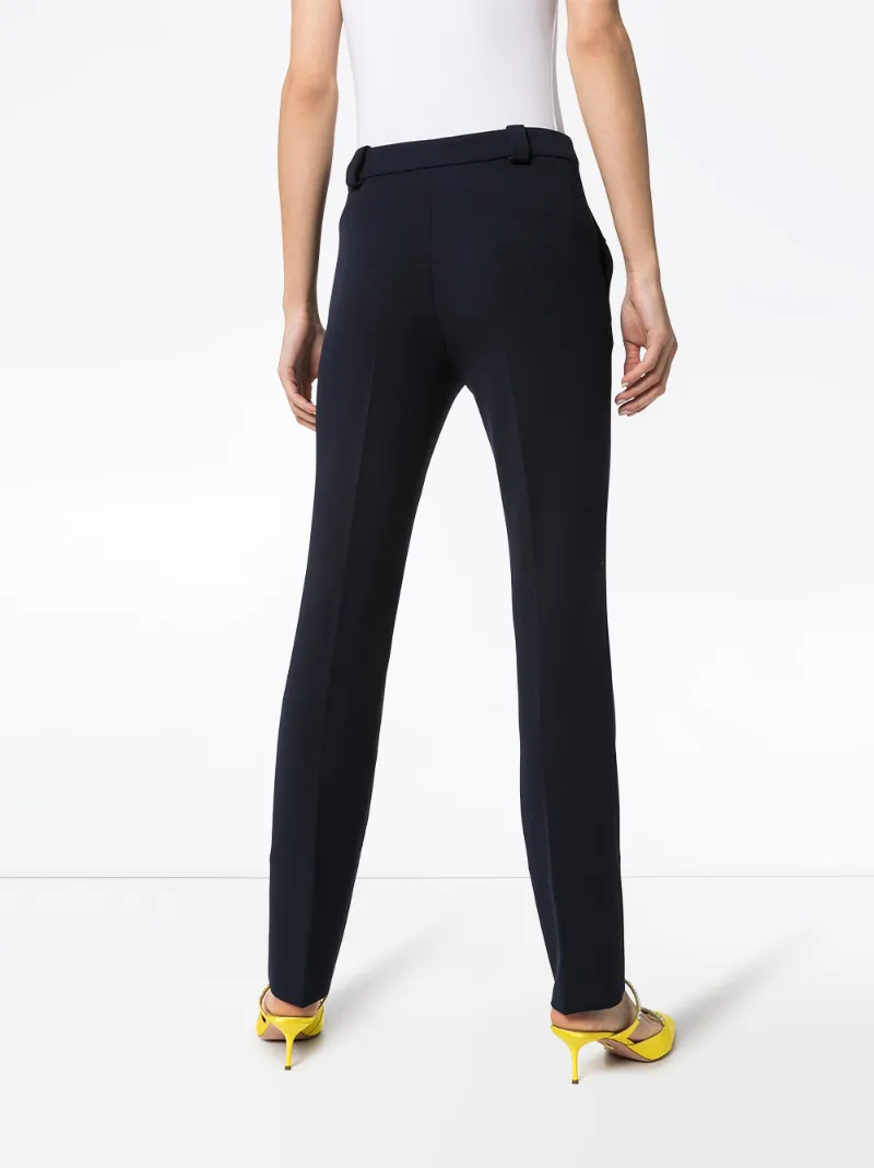 Shop Roland Mouret Slim-fit Tailored Trousers In Blue