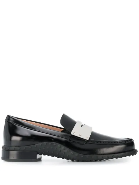 Tod's contrast penny bar loafers