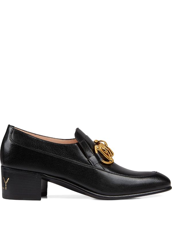 leather Horsebit chain loafer 