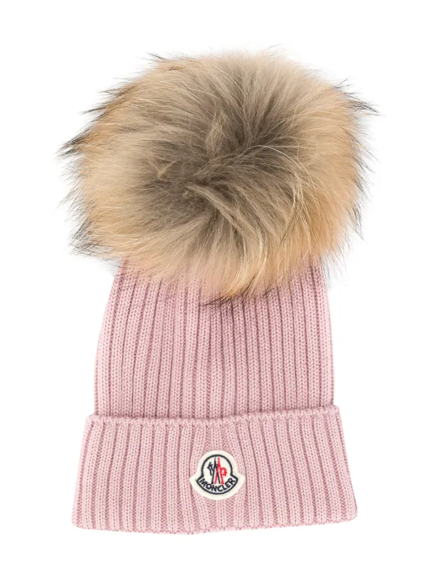 moncler pink beanie