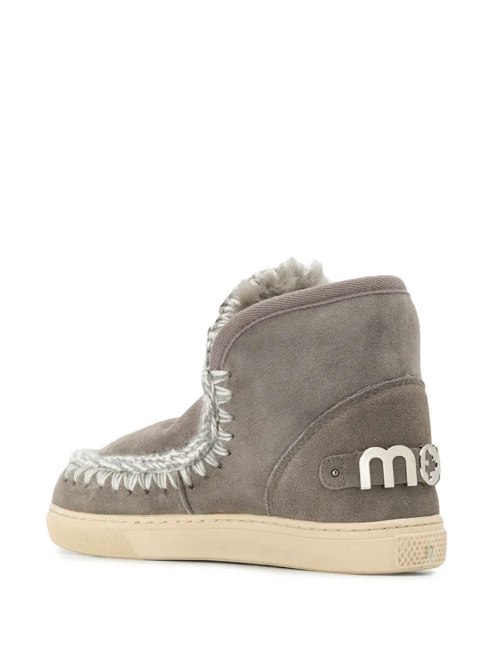 Mou Eskimo big metal logo boots Silver