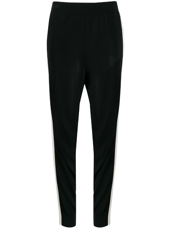 black with white stripe track pants