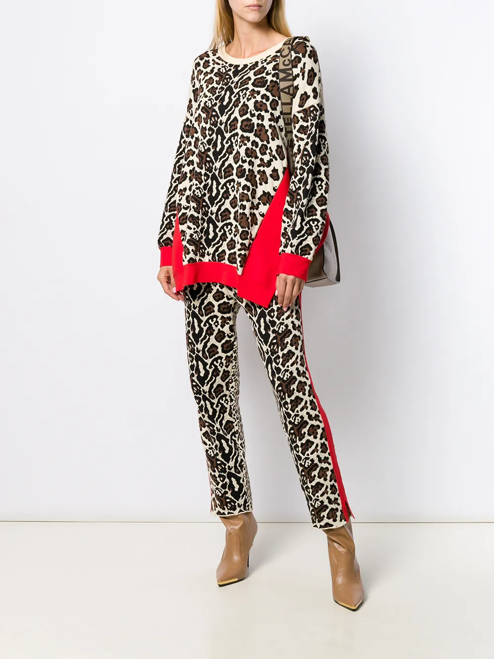 Stella McCartney Trui met luipaardprint Beige