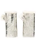 Yves Salomon metallic lamb skin gloves - Gold