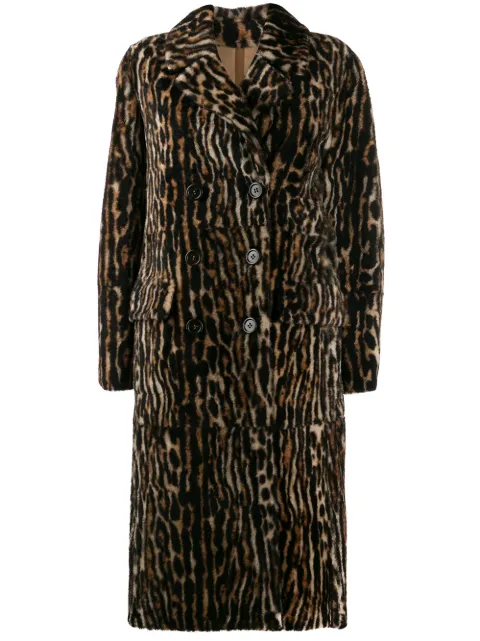 Yves Salomon ocelot print coat 