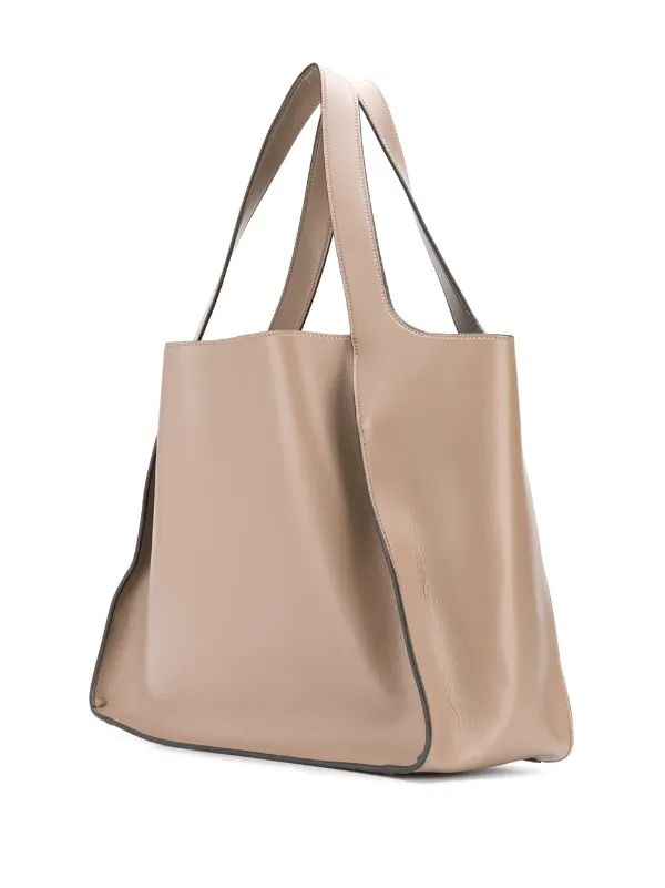 Cream Shopper bag with logo Stella McCartney - Vitkac GB