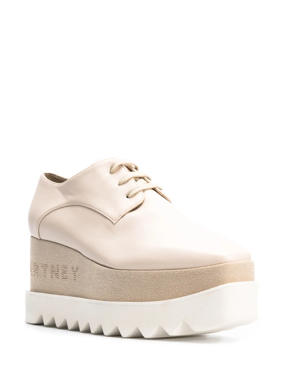 Sapato Stella McCartney Elyse Branco c/ Listras Pretas e Estrelas