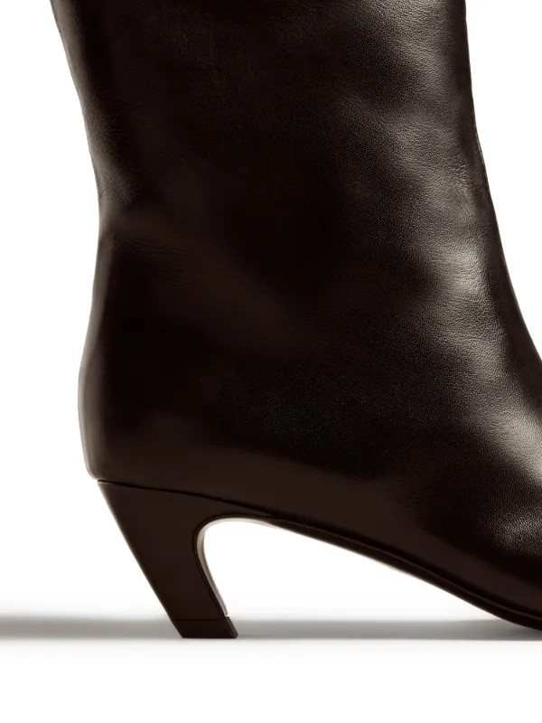 KHAITE The Arizona 50mm Leather Ankle Boots | Black