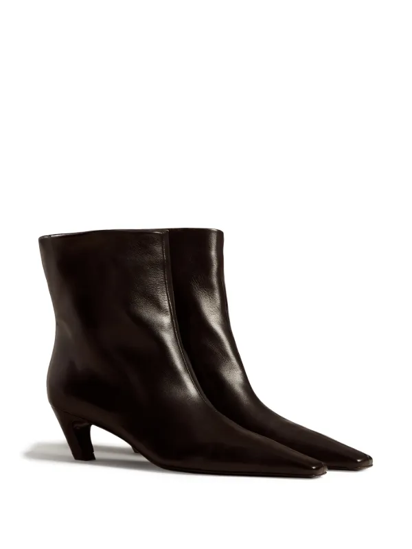 KHAITE The Arizona 50mm Leather Ankle Boots | Black | FARFETCH