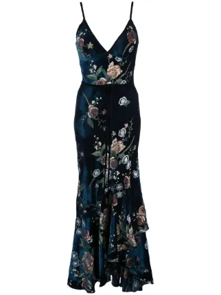 marchesa notte embroidered cocktail dress