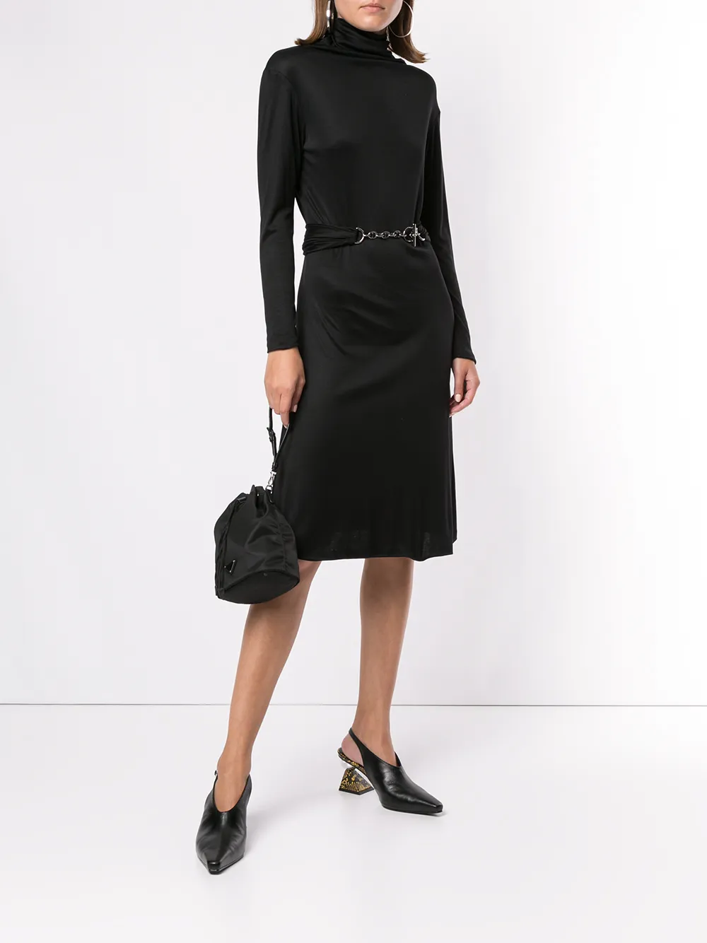 Hermès pre-owned Stand Up Collar Belted Dress - Farfetch