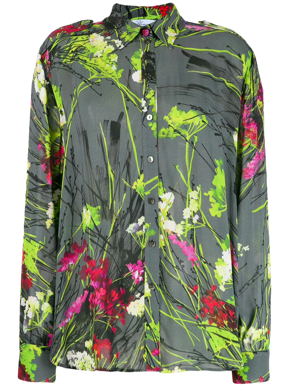 Blumarine chemise à fleurs - Gris Top Merken Winkel