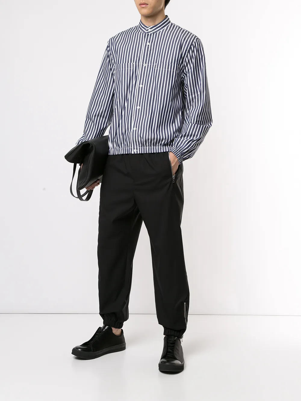 3.1 Phillip Lim Trainingsbroek met zijstreep - Zwart