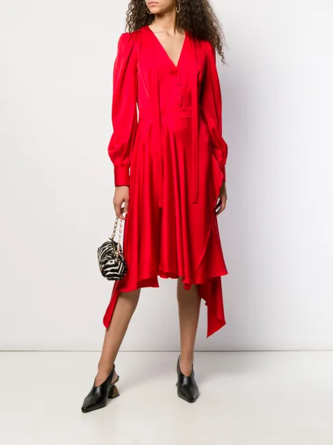 ALEXANDER MCQUEEN DRAPED ASYMMETRIC DRESS