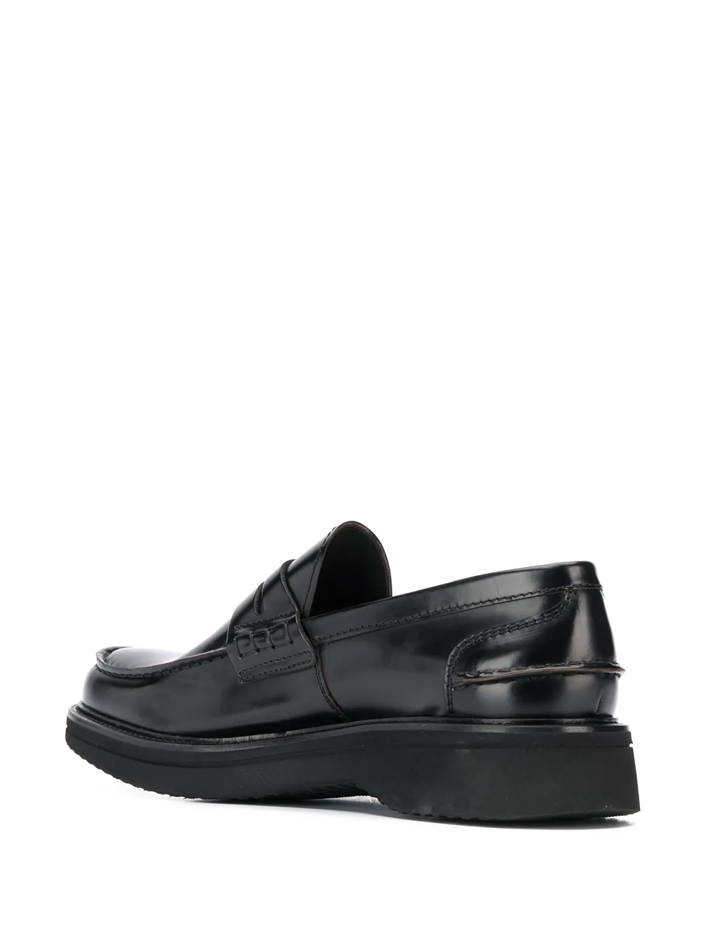 Green George classic slip-on loafers Black