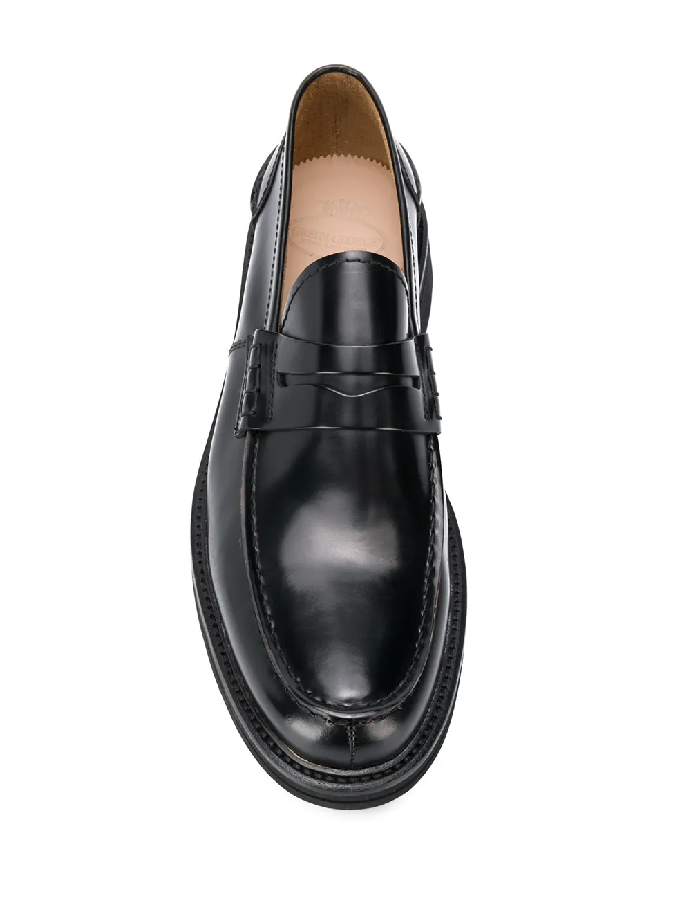 Green George classic slip-on loafers Black