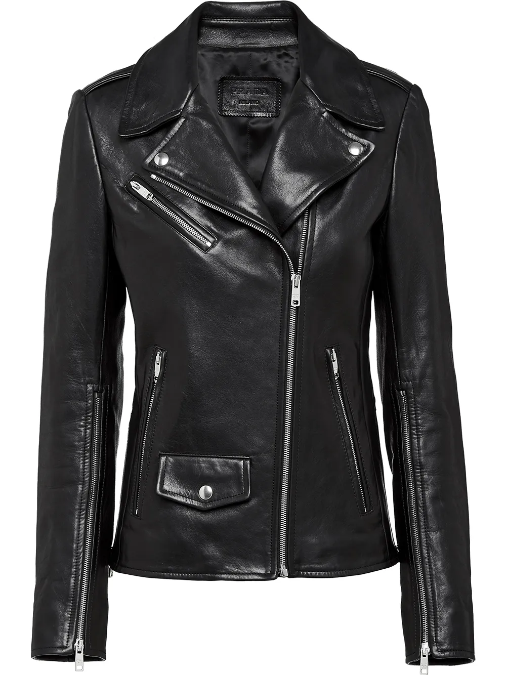 Prada nappa leather biker jacket – Black