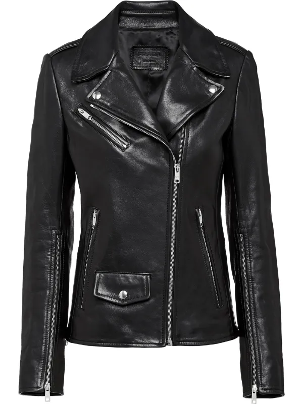 Prada Nappa Leather Biker Jacket - Farfetch