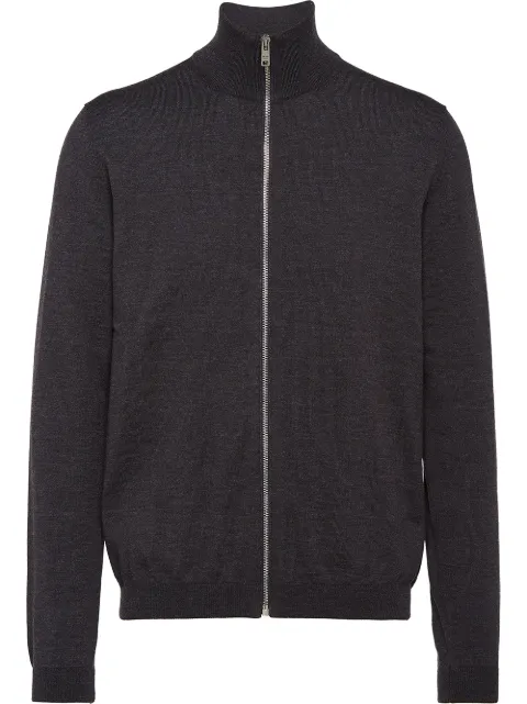 Prada zip-up wool cardigan