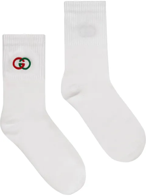Click to view more detailed imagery on our partner's website Gucci White Men's White Cotton Ankle Length Gg Socks