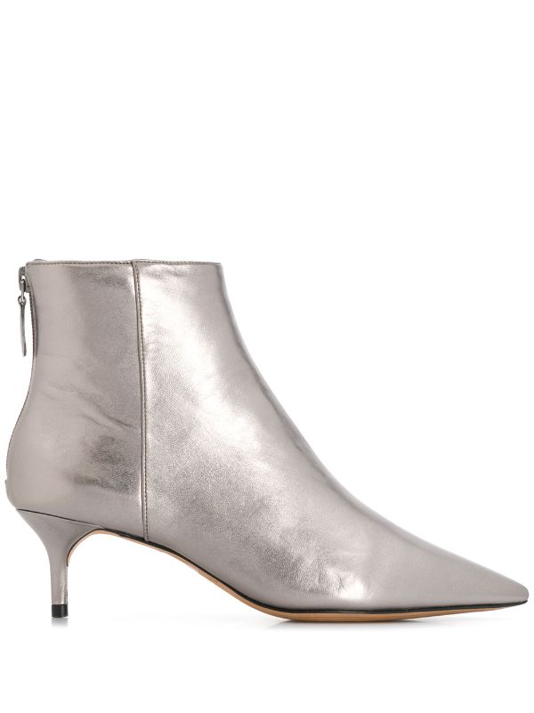 metallic ankle boots