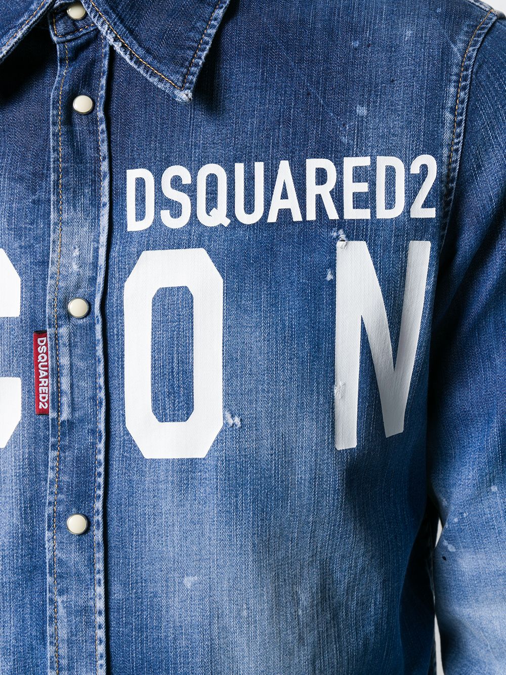 фото Dsquared2 джинсовая рубашка icon с логотипом