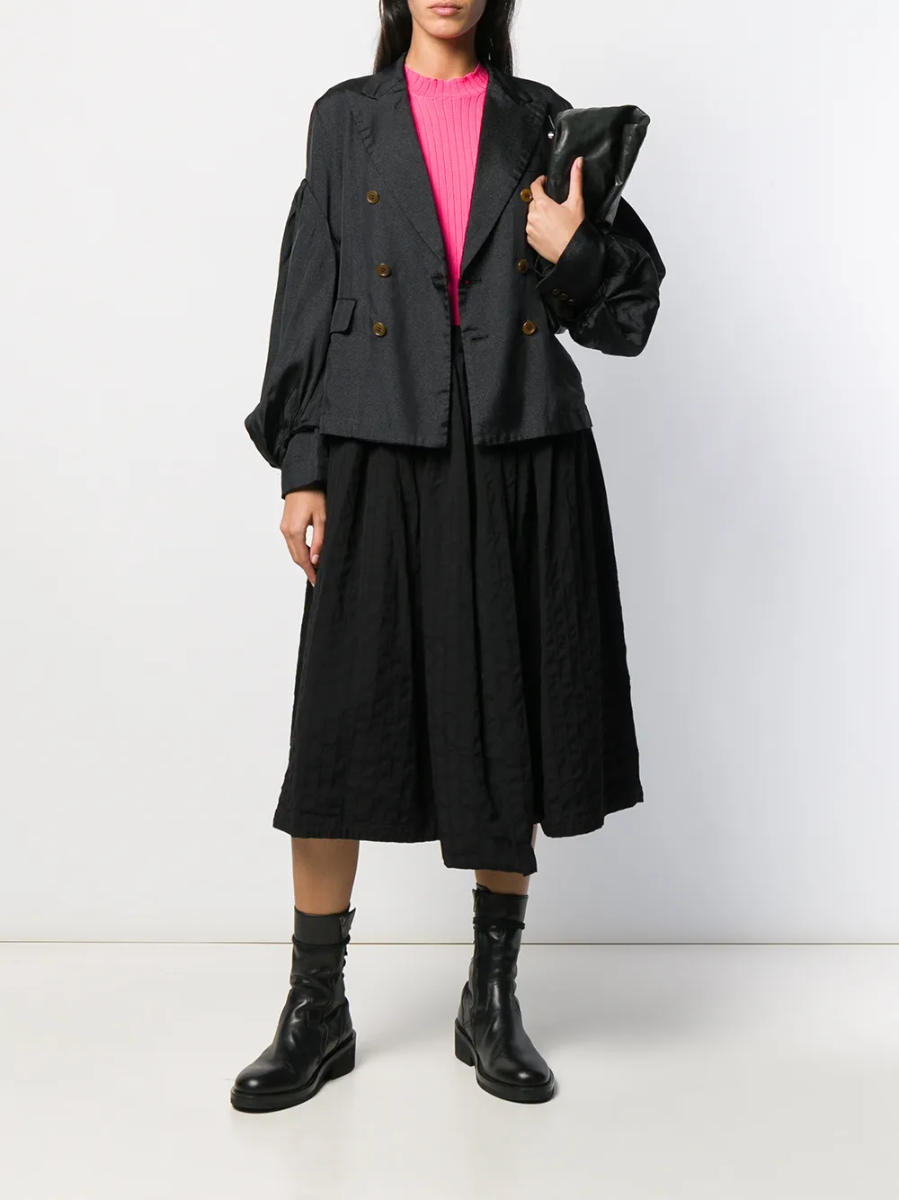 Comme Des Garçons Comme Des Garçons Asymmetrische plooirok Zwart