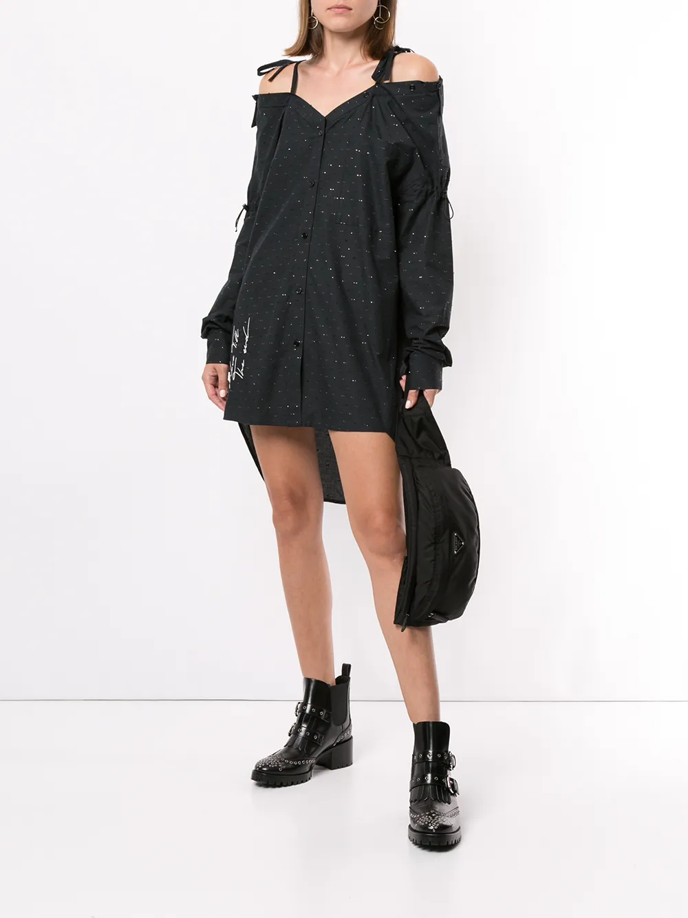 Marcelo Burlon County of Milan Lurex jurk - Zwart