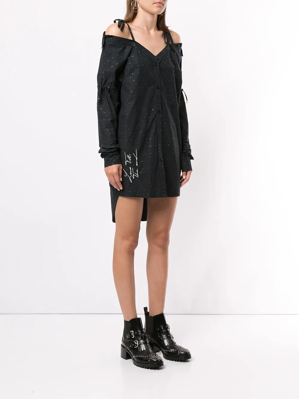 Marcelo Burlon County of Milan Lurex jurk Zwart