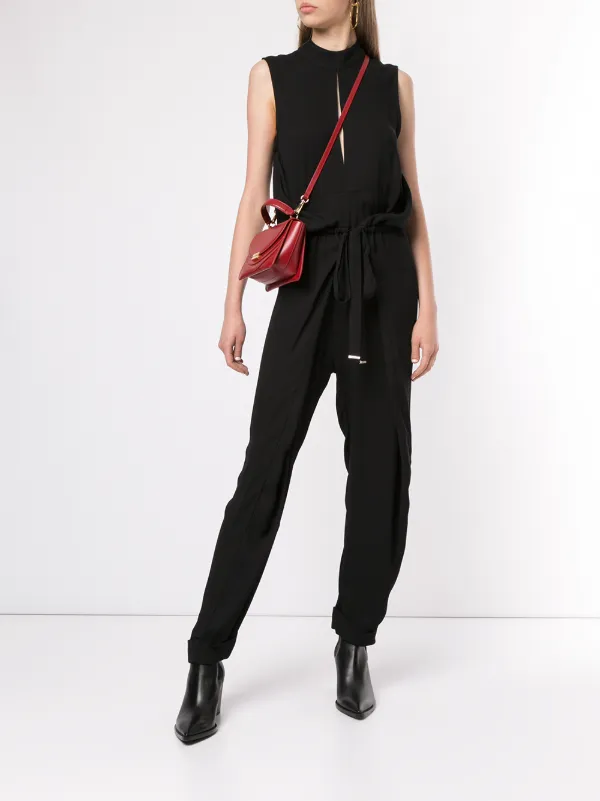 belted overalls