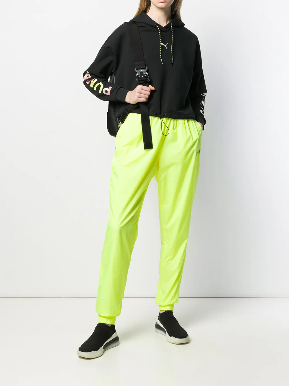  Puma 'chase' Cropped Kapuzenpullover   Schwarz 