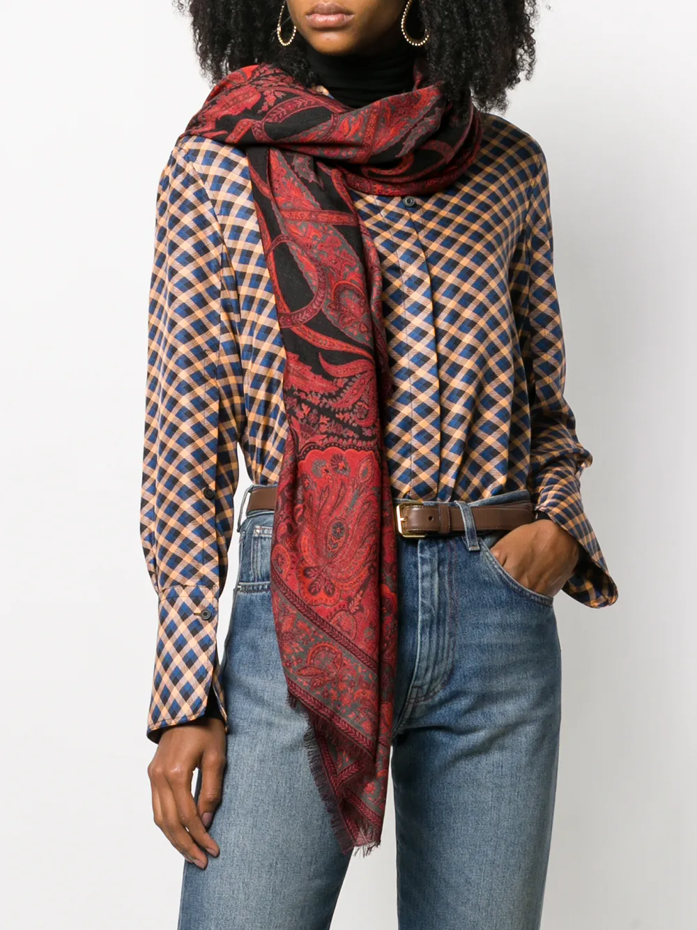 ETRO Sjaal met paisley-print - Rood